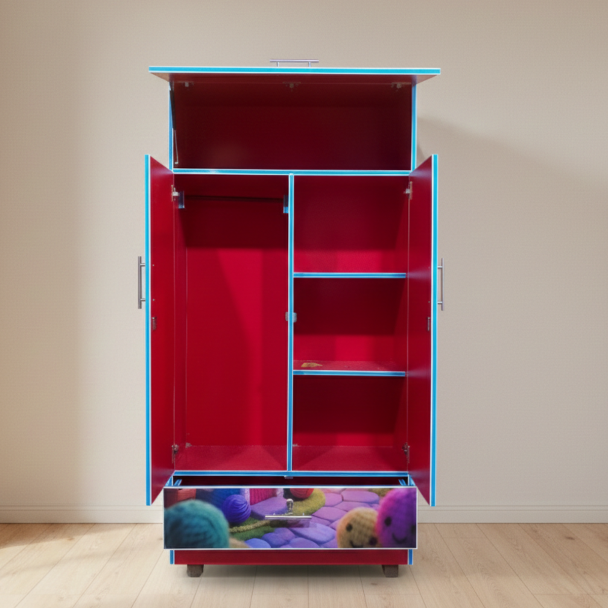 Premium WonderLights Kids Wardrobe – 5’3″ Height, Spacious Storage
