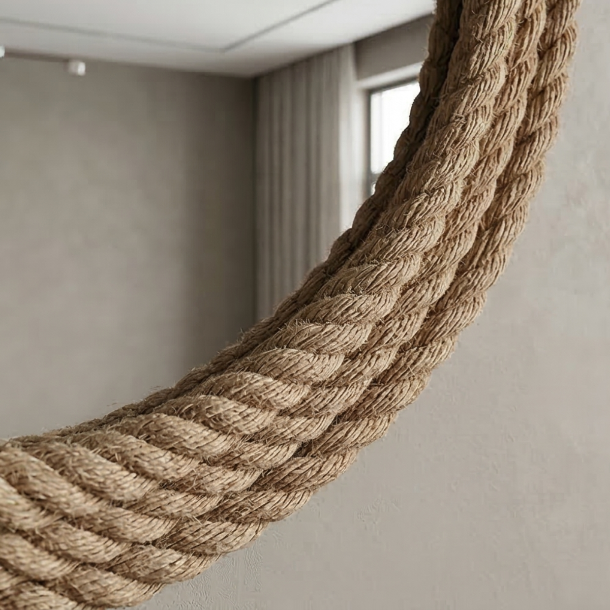 Round Nautical Rope Mirror