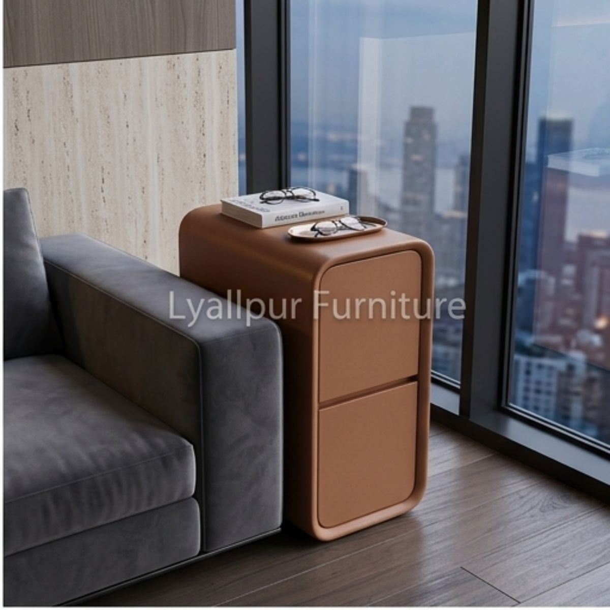 Sienna Slim Leatherette Nightstand