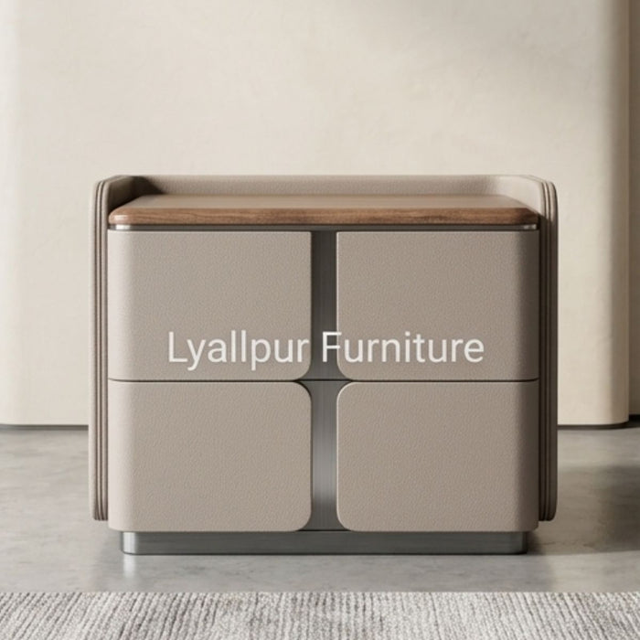 Remini Quad Pebble Upholstered Nightstand
