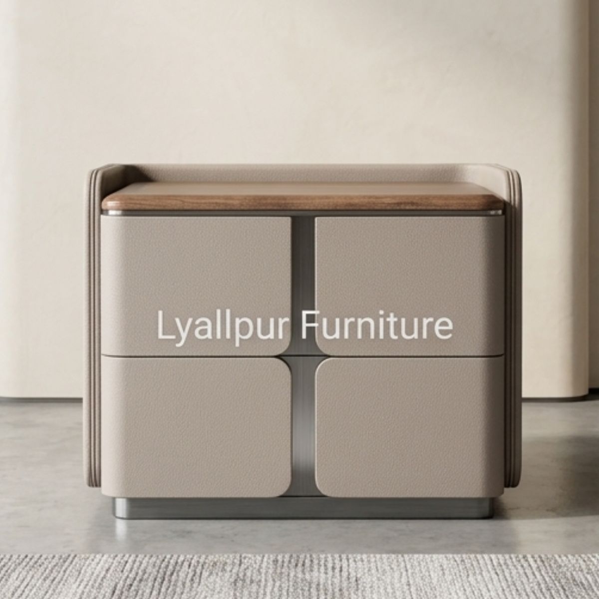 Remini Quad Pebble Upholstered Nightstand