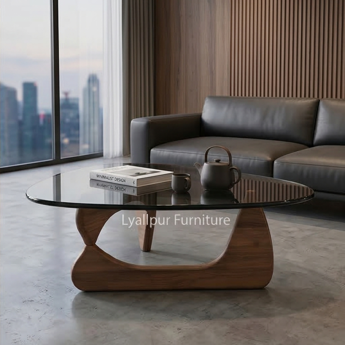 Smoked Glass Sculptural Coffee Table