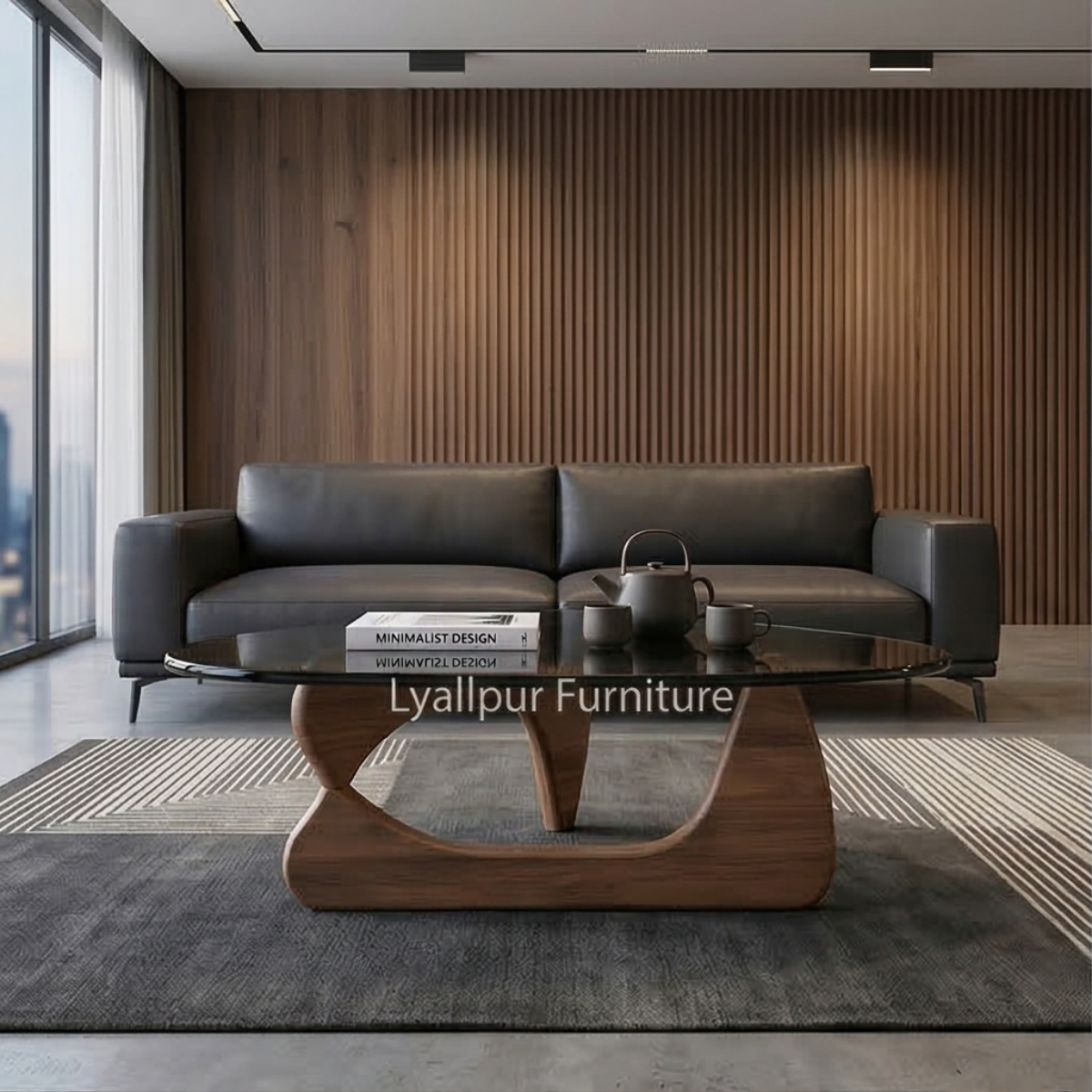 Smoked Glass Sculptural Coffee Table