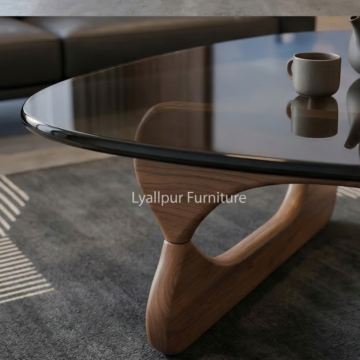 Smoked Glass Sculptural Coffee Table