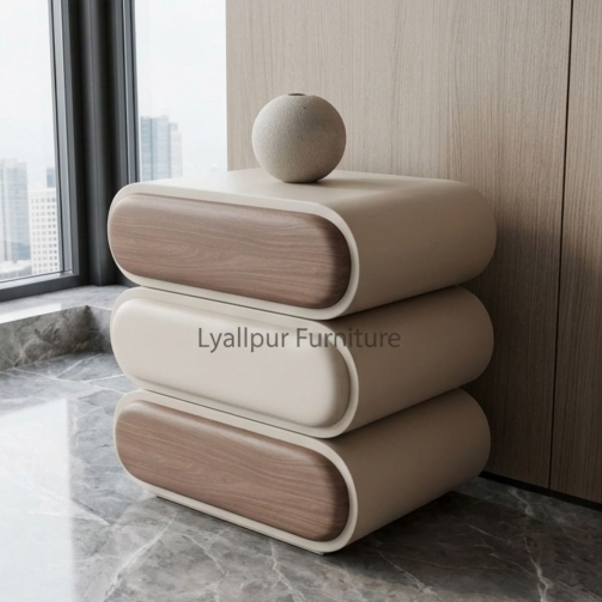 Trio Capsule Tri-Tone Nightstand