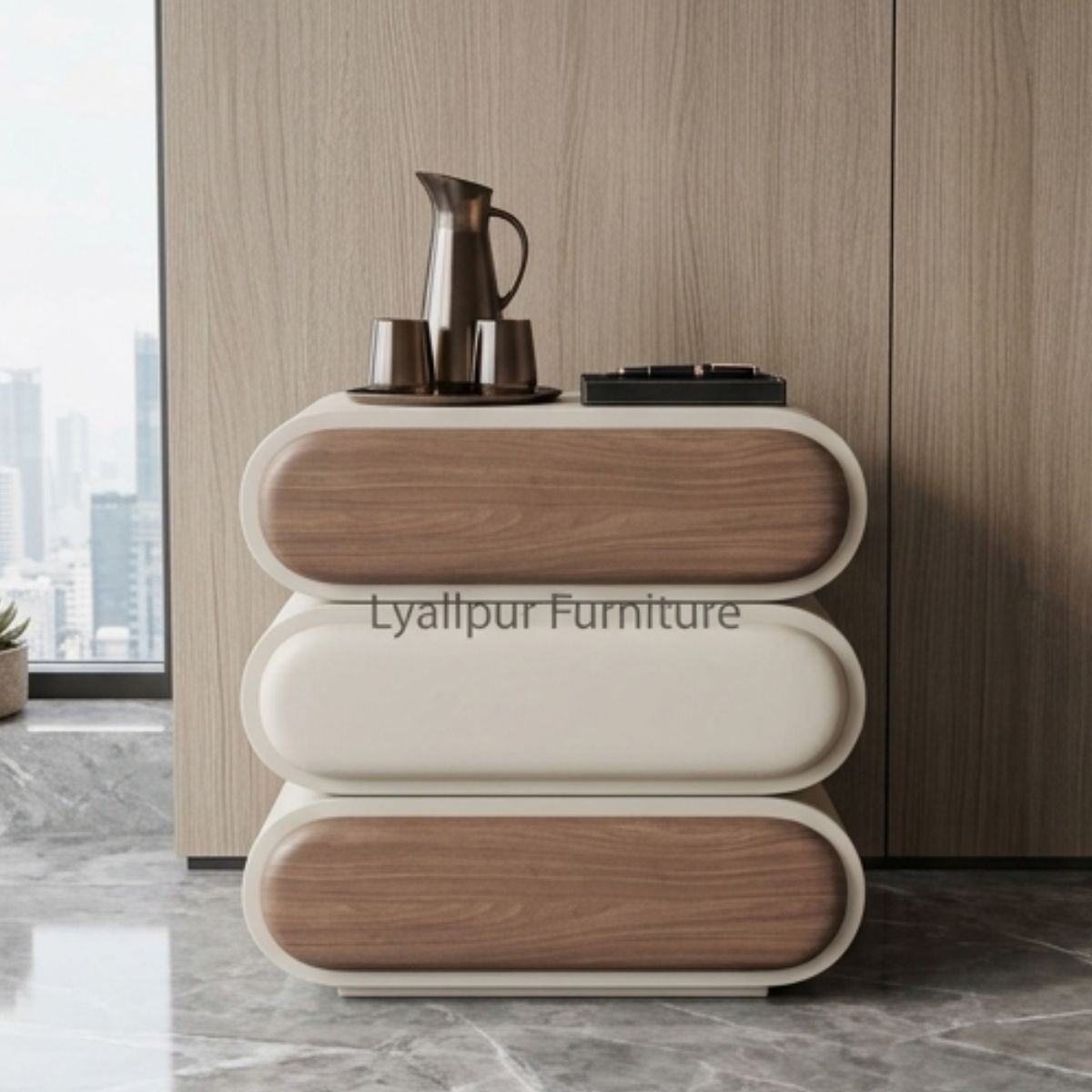 Trio Capsule Tri-Tone Nightstand