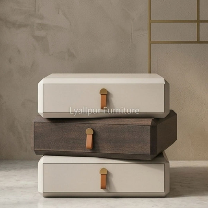 Trio Chamfered Tri-Tone Nightstand