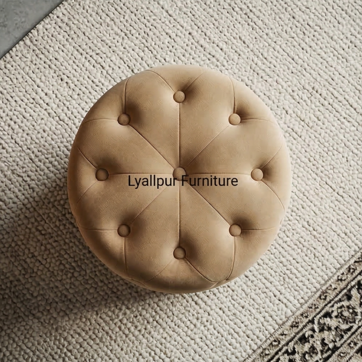 Tufted Round Ottoman Stool