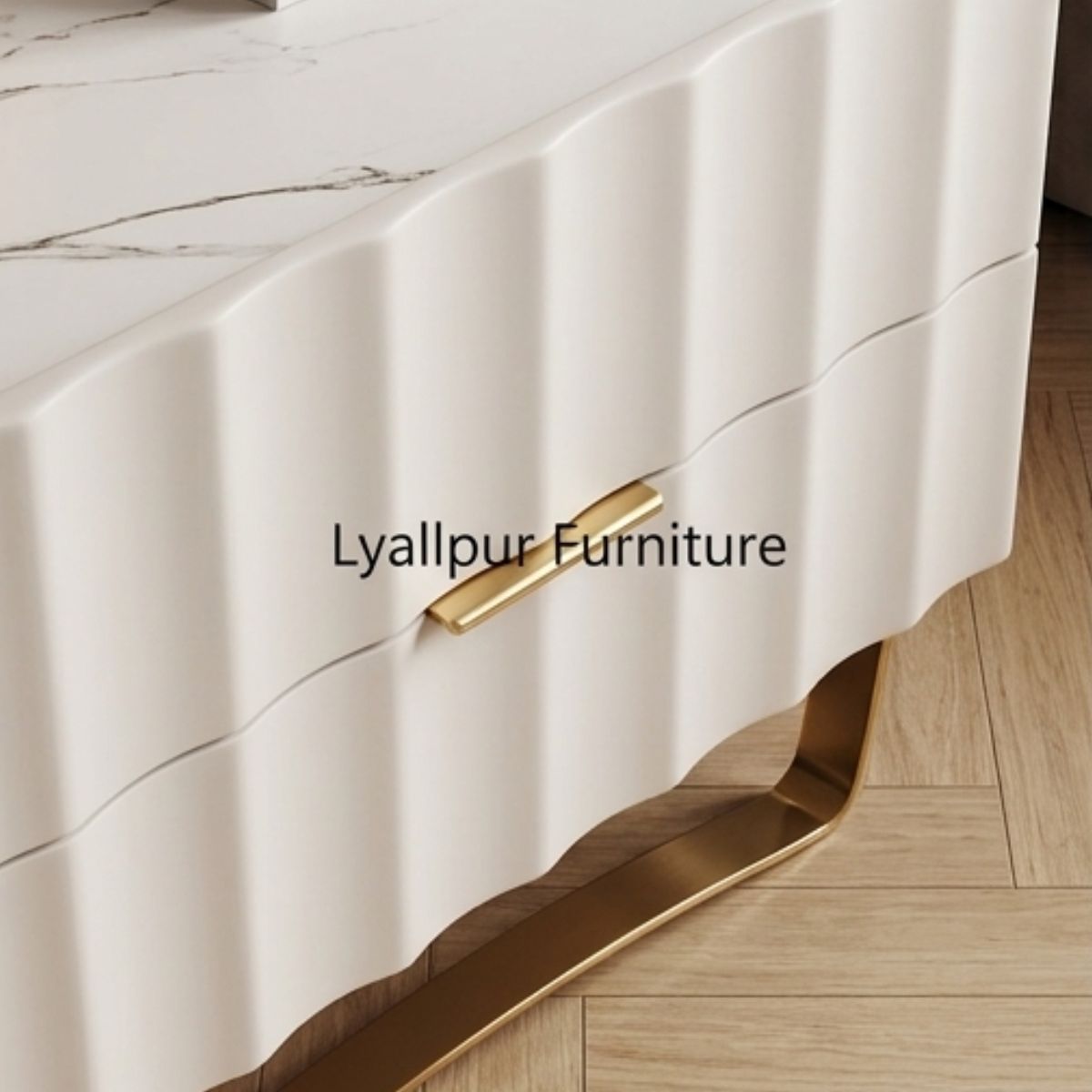 Verona Scalloped Marble Top Nightstand