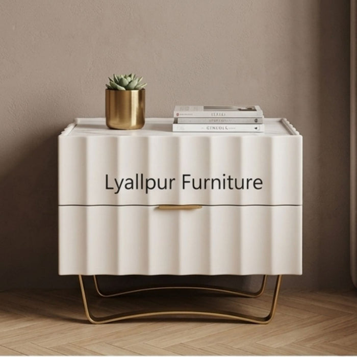 Verona Scalloped Marble Top Nightstand