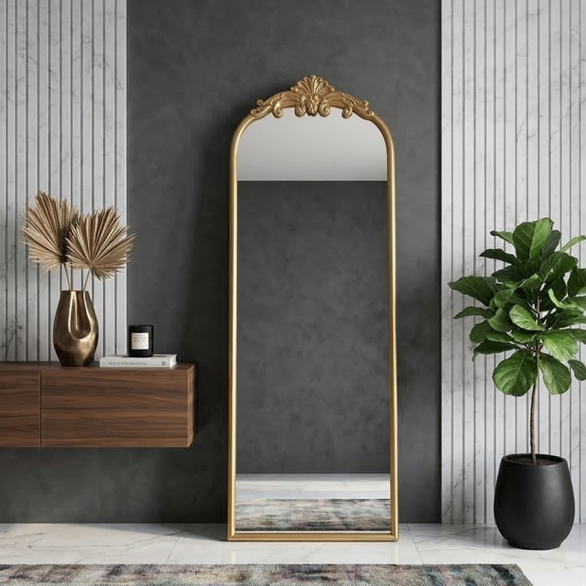Vintage Gold Floor Mirror