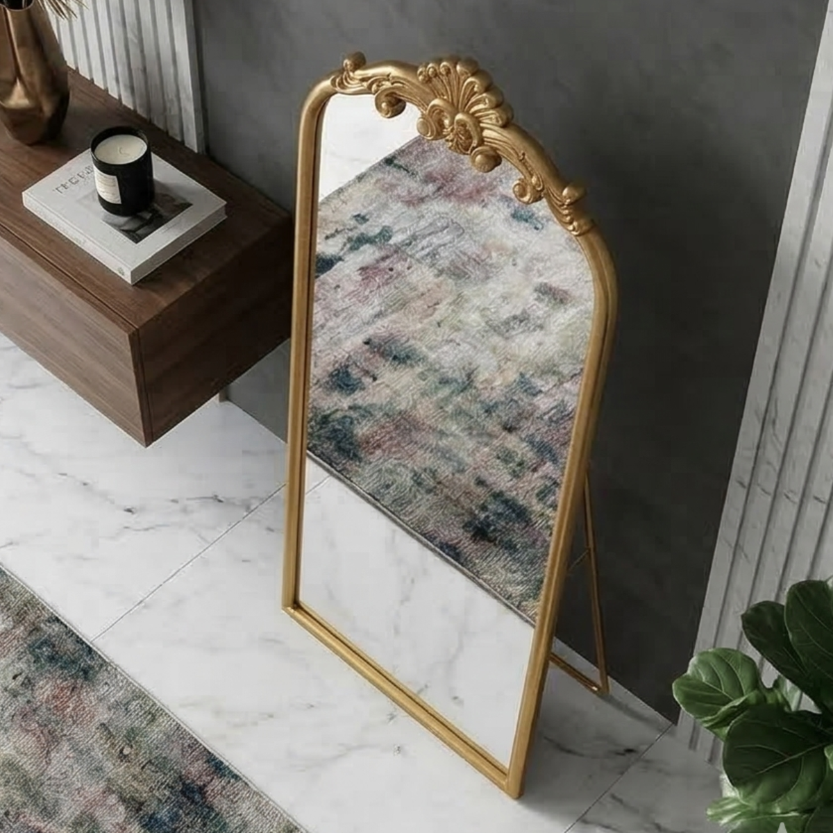 Vintage Gold Floor Mirror