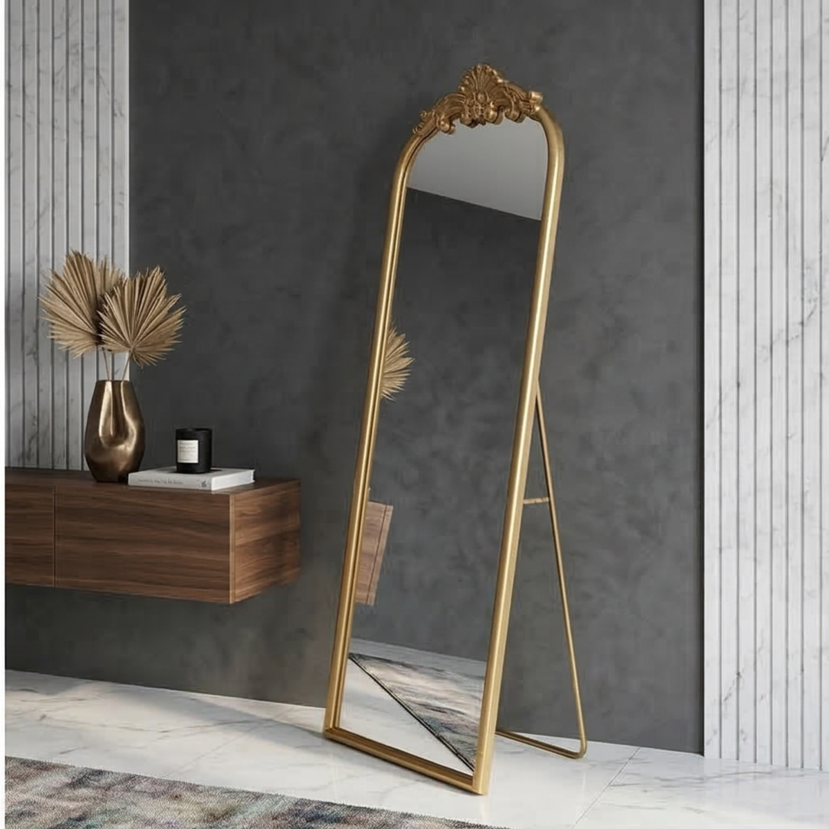 Vintage Gold Floor Mirror