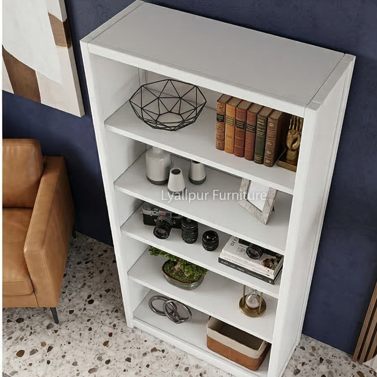 White Bookshelf Rack