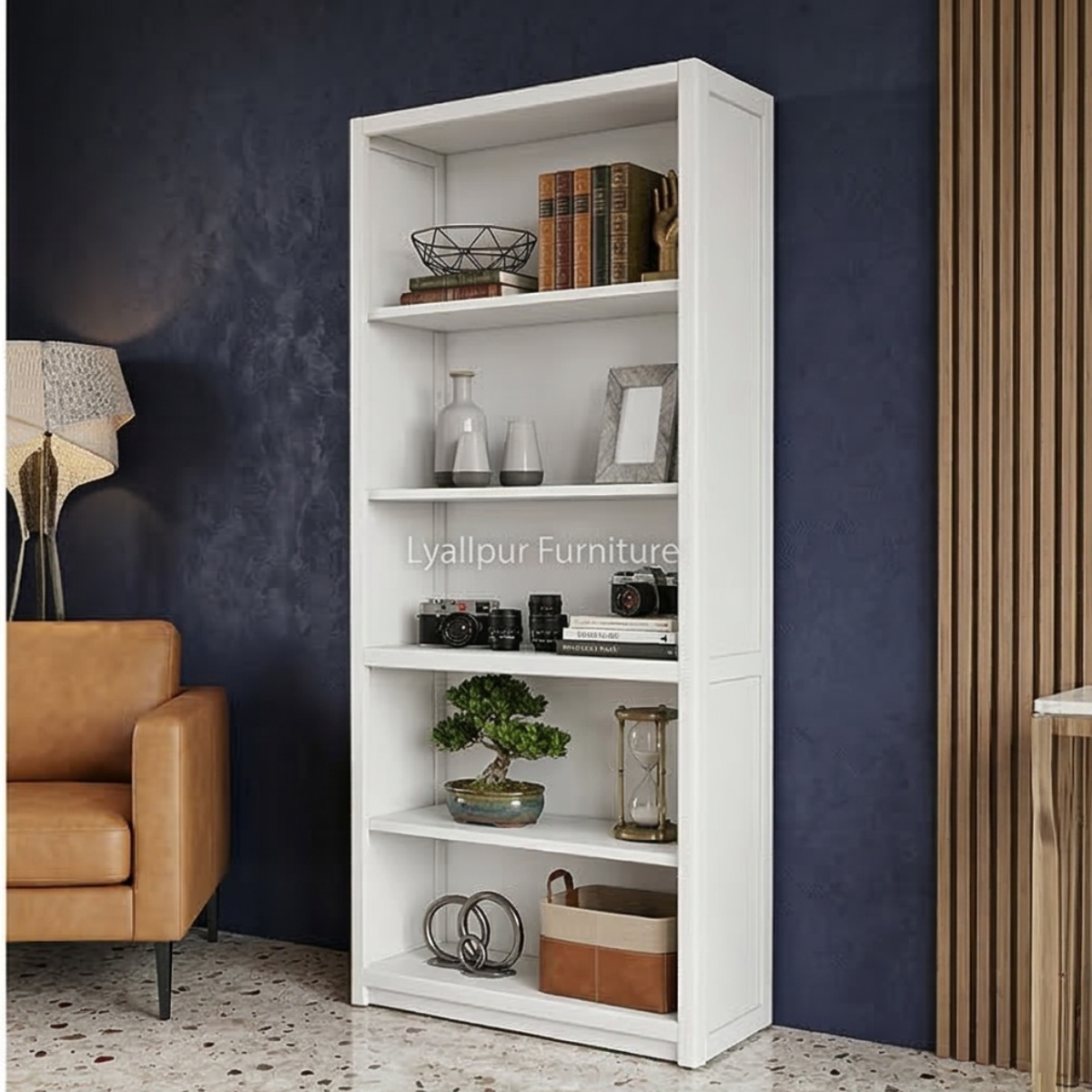 White Bookshelf Rack