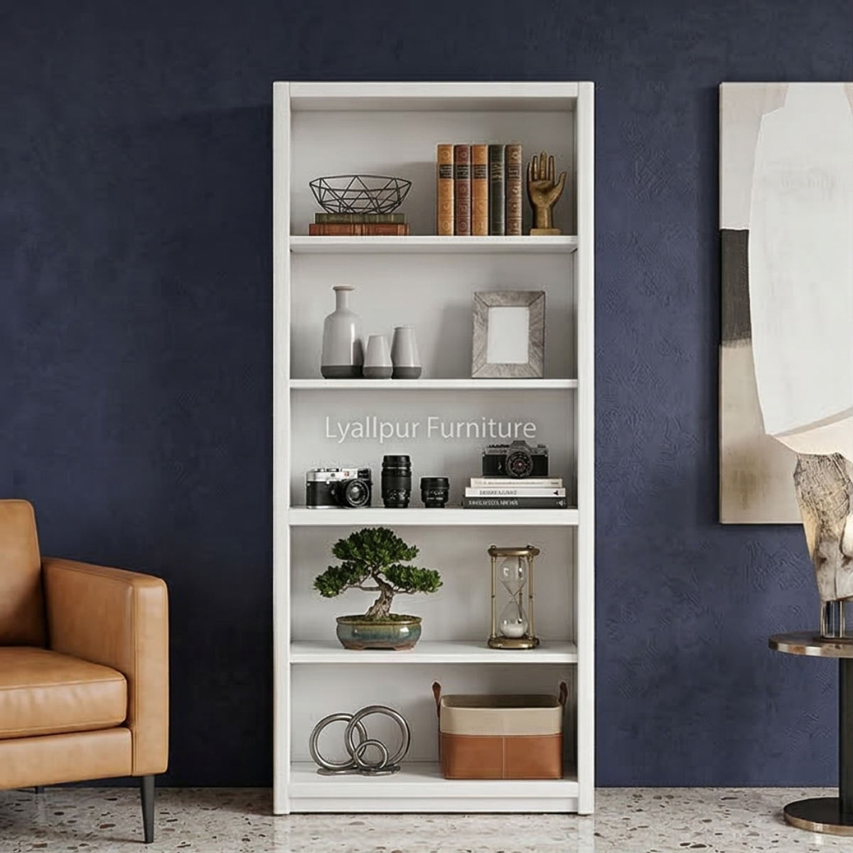 White Bookshelf Rack