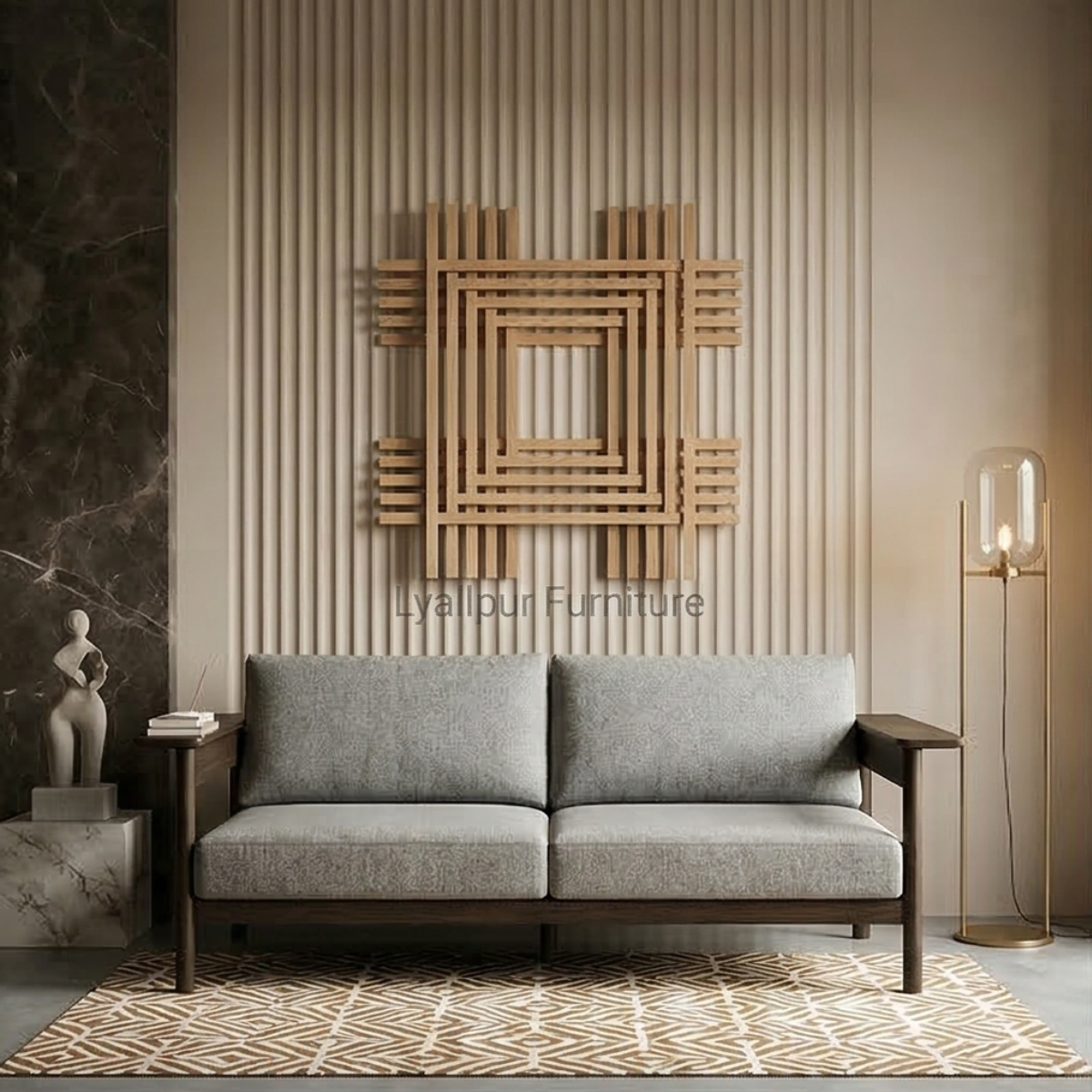 Woven Oak Geometric Wall Art