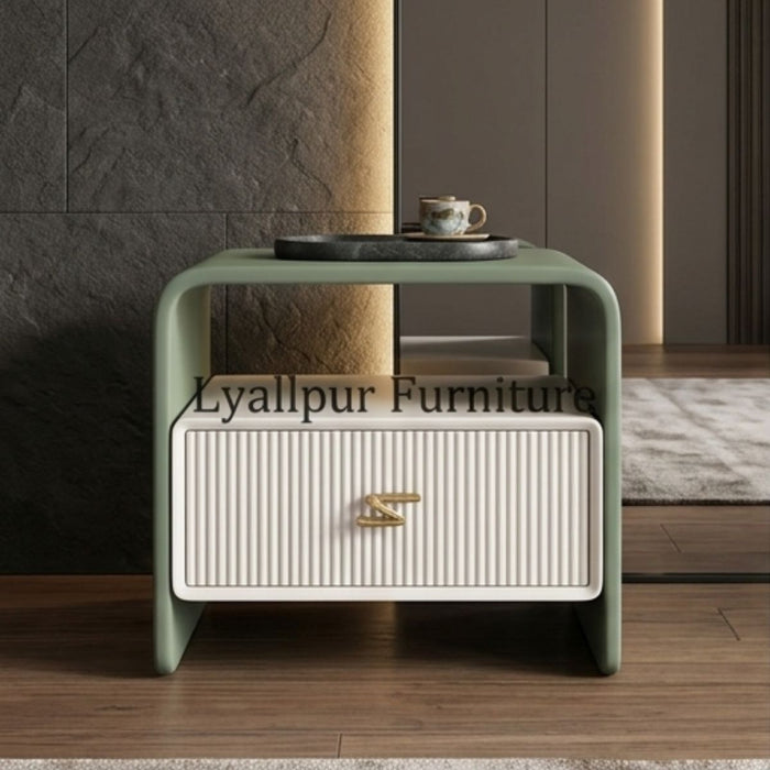 Zaria Curved Olive Side Table
